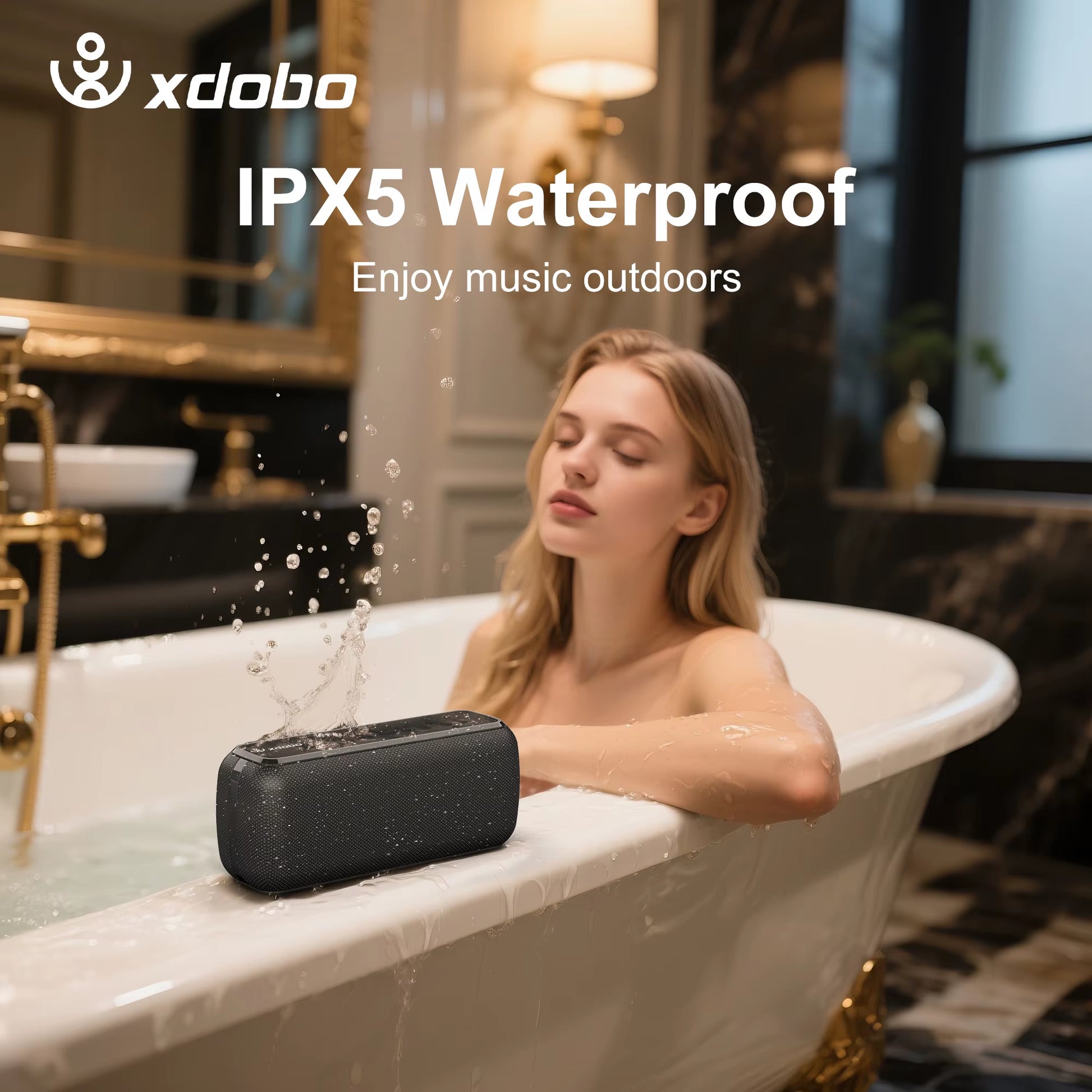 X8 60W Portable Speakers Bluetooth-Compatiable Bass Subwoofer Wireless Waterproof 6600Mah TWS Function Support TF/AUX